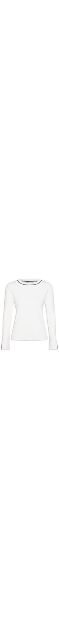 Blusa Feminina Manga Longa Em Tricot - Off White