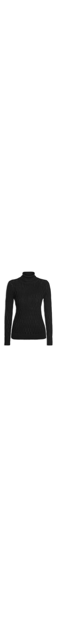 Blusa Feminina Manga Longa Em Tricot - Preto