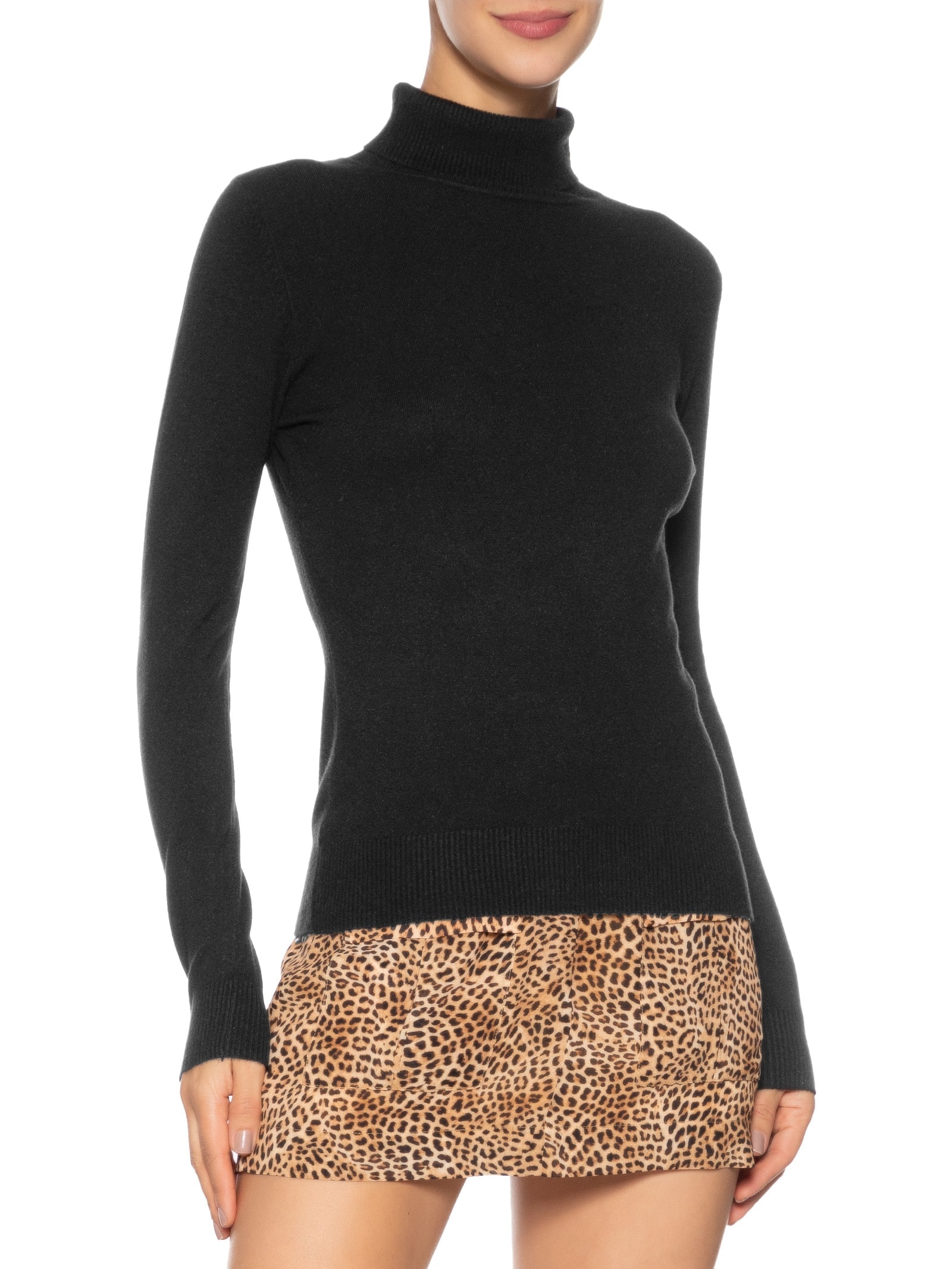 Blusa Feminina Manga Longa em Tricot Preto Market 33