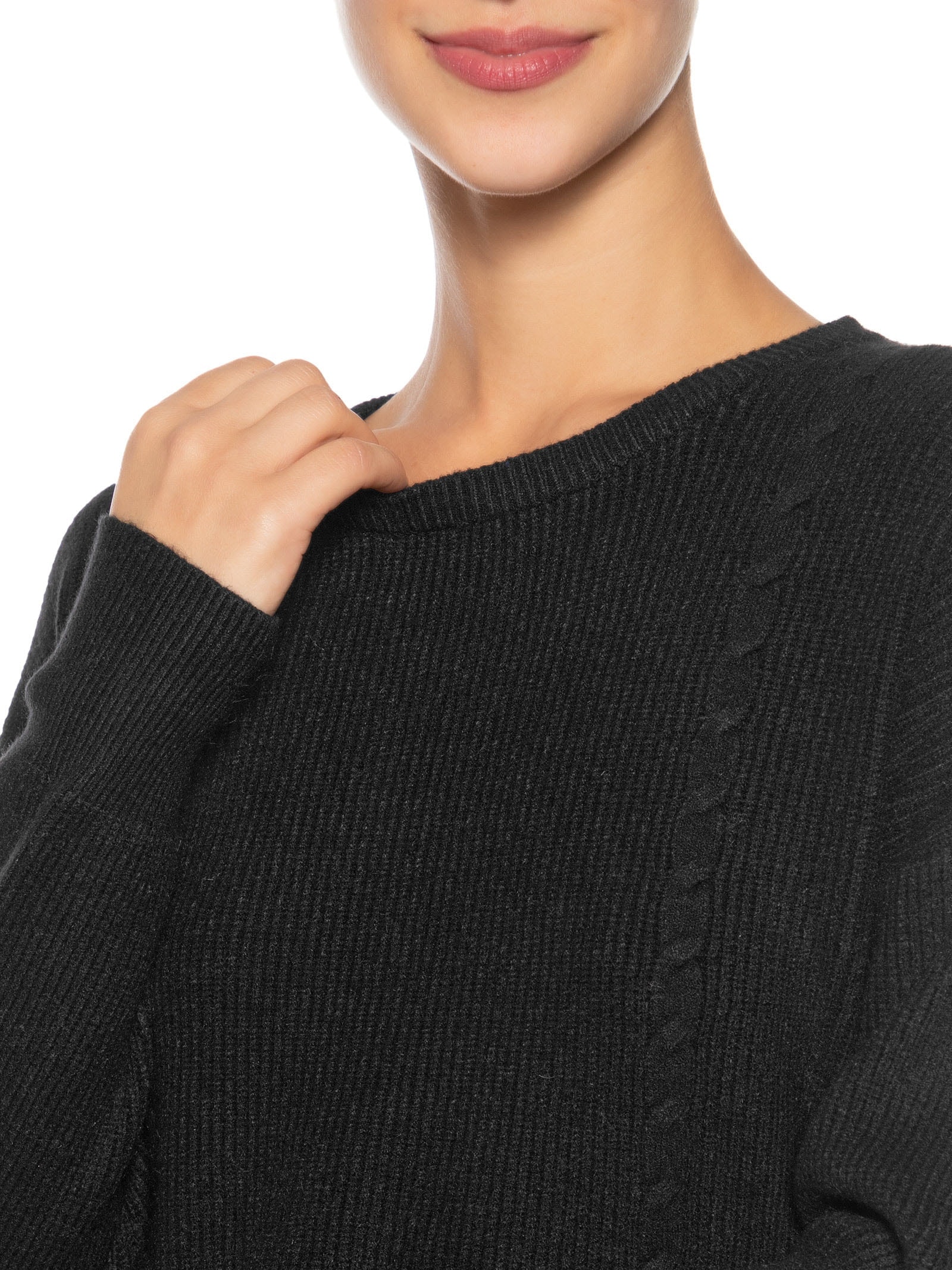 Blusa Feminina Manga Longa em Tricot Preto  Market 33