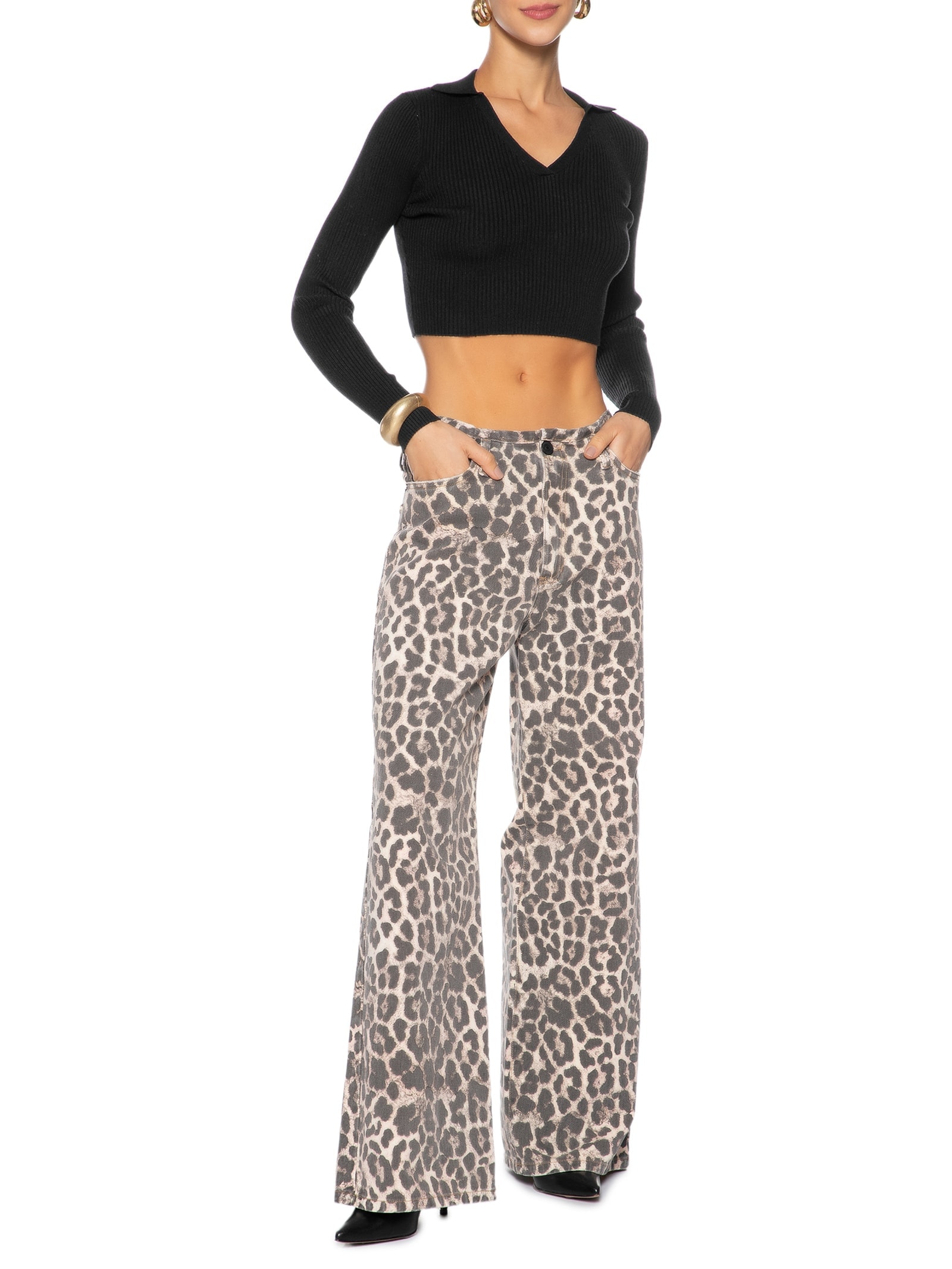 Blusa Feminina Manga Longa Em Tricot Preto Market 33