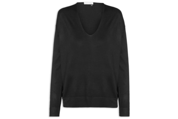 Blusa Feminina Manga Longa em Tricot - Preto