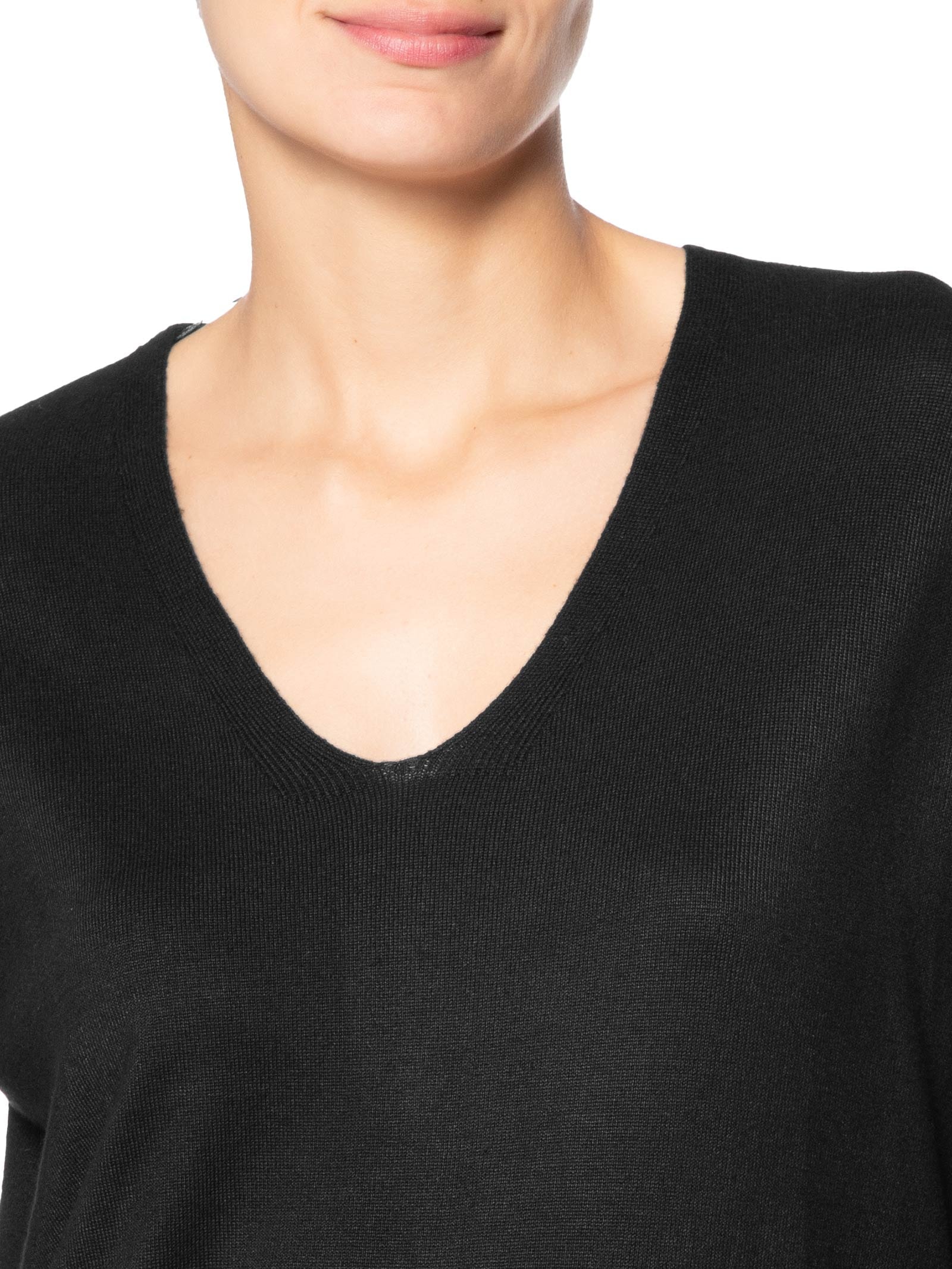Blusa Feminina Manga Longa em Tricot Preto Market 33