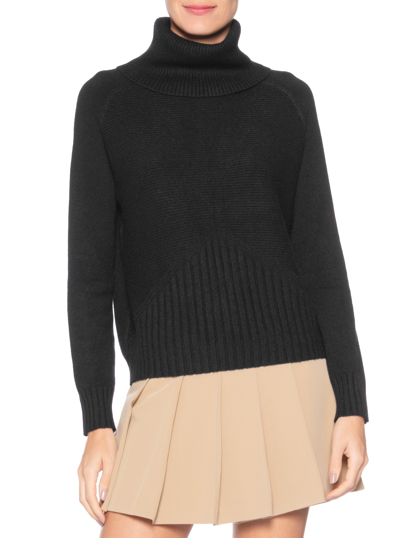 Blusa Feminina Manga Longa Em Tricot Preto Market 33