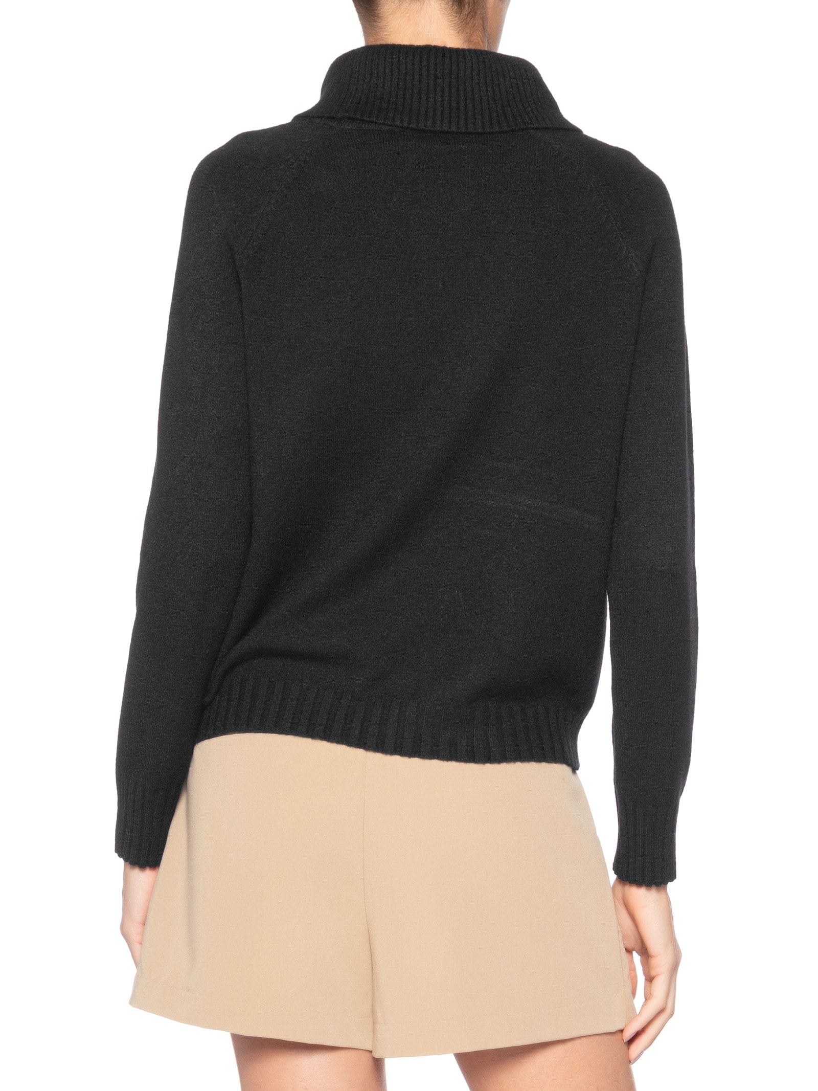 Blusa Feminina Manga Longa Em Tricot Preto Market 33