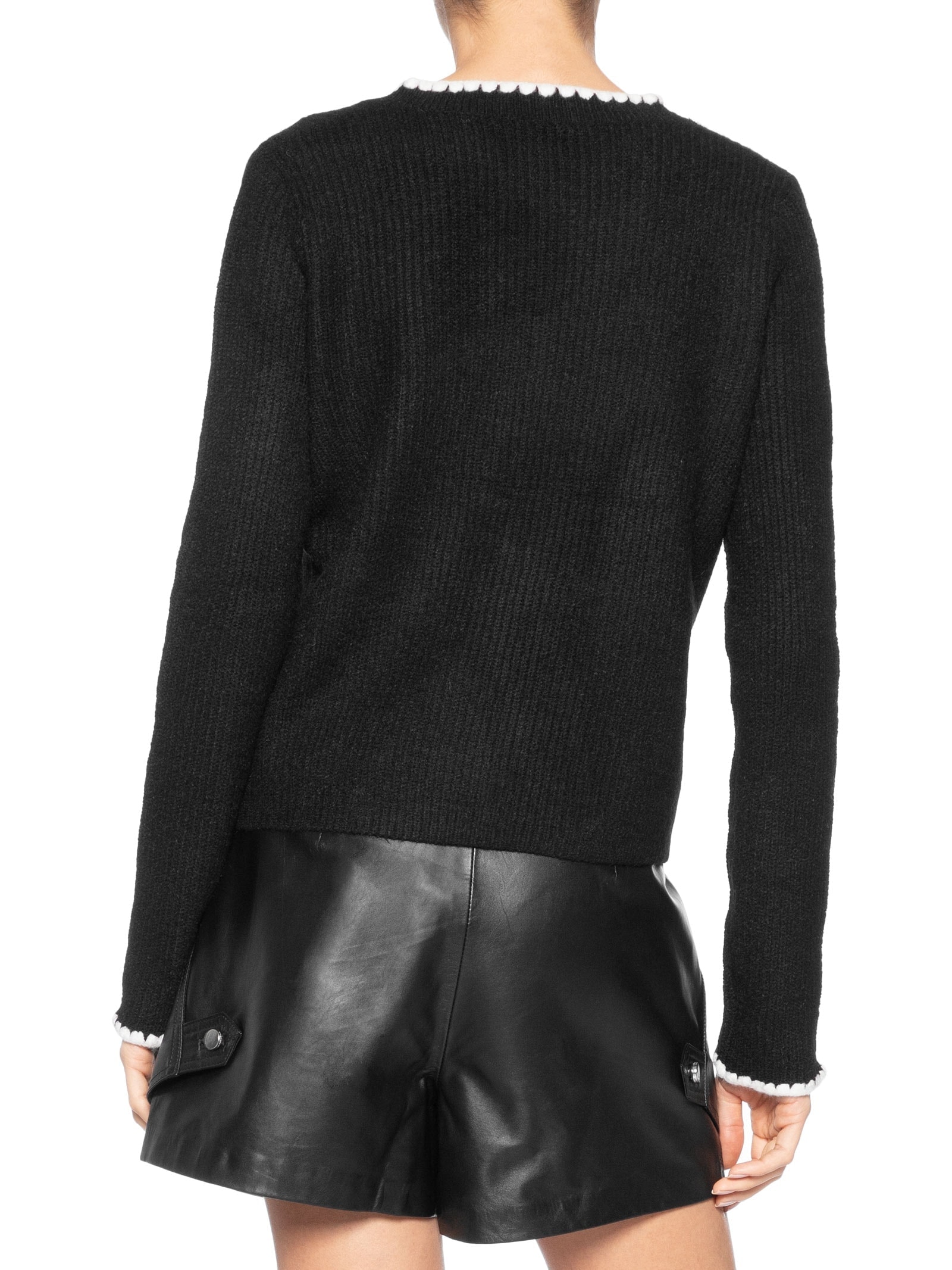 Blusa Feminina Manga Longa Em Tricot Preto Market 33