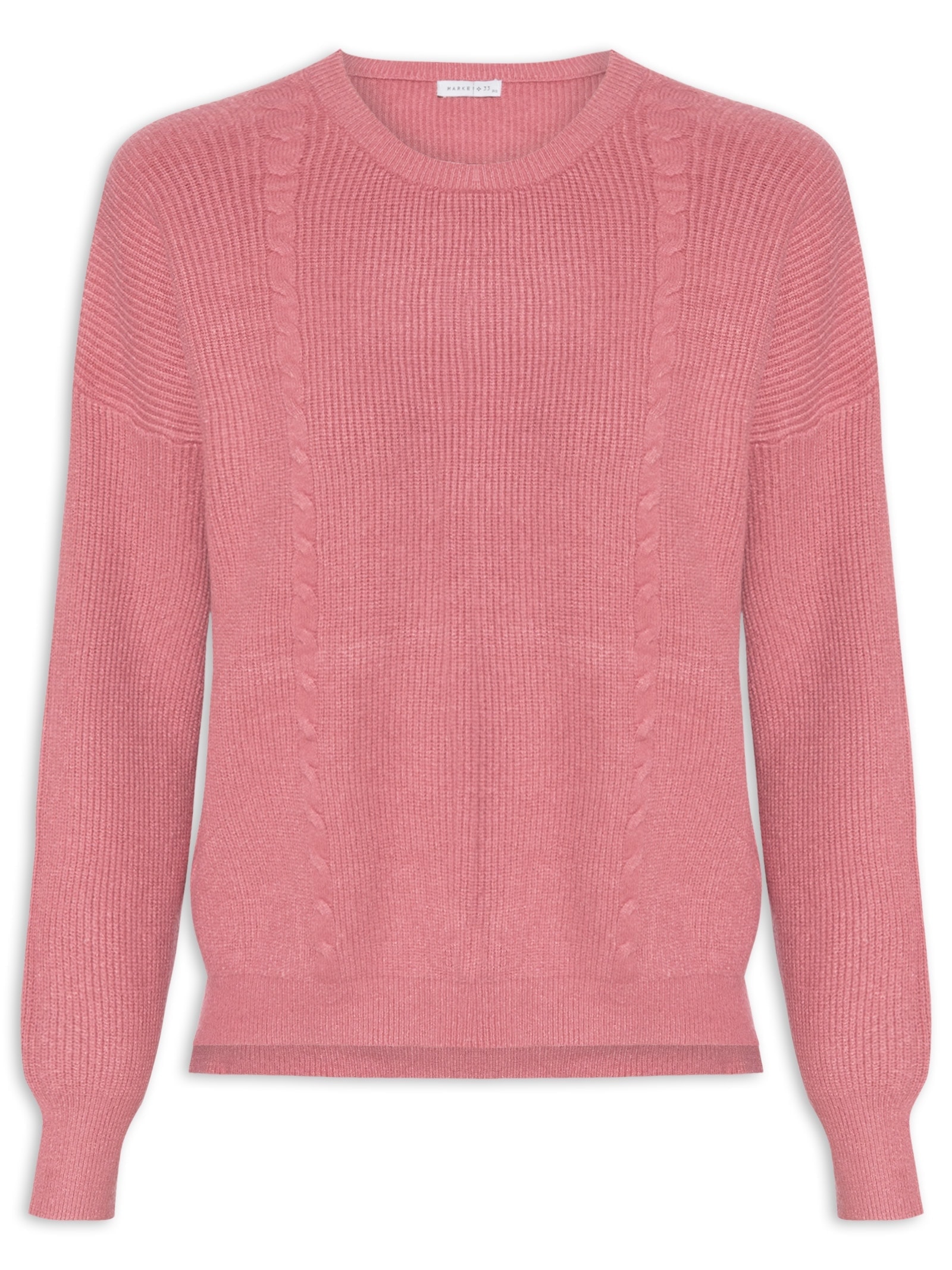 Blusa Feminina Manga Longa em Tricot Rosa Market 33