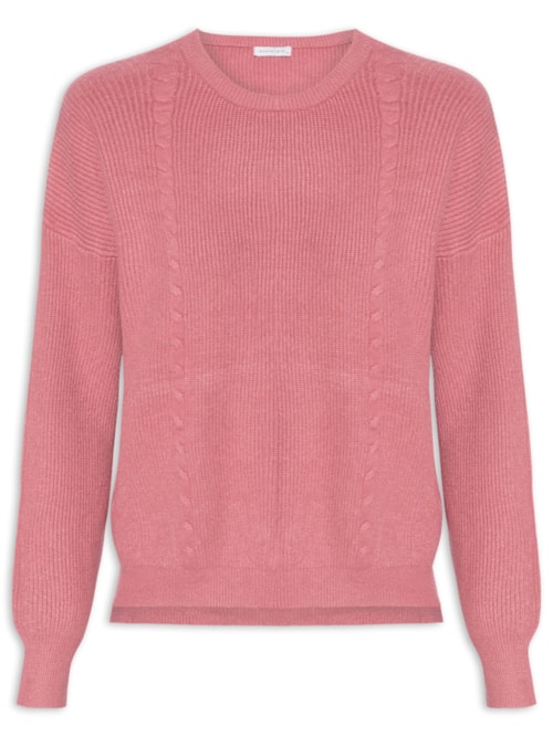 Blusa Feminina Manga Longa em Tricot – Rosa