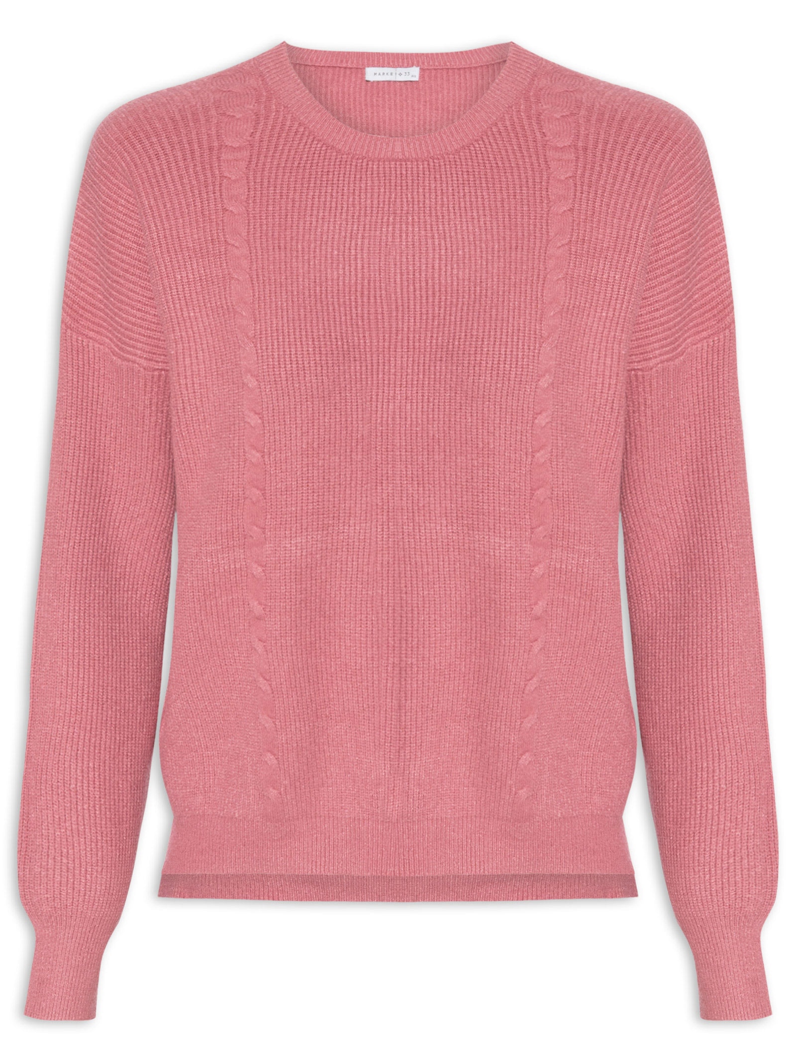 Blusa Feminina Manga Longa em Tricot Rosa Market 33