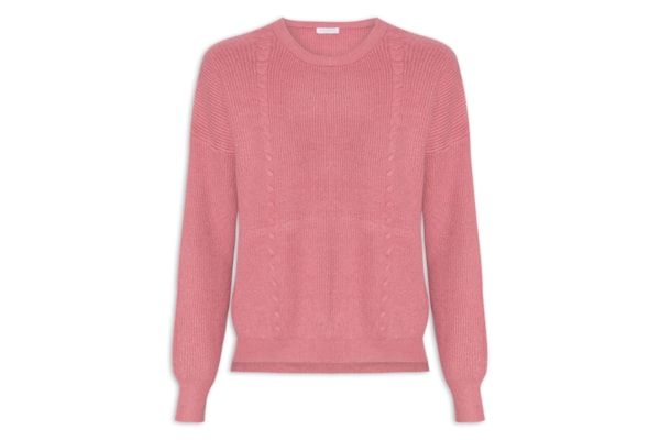 Blusa Feminina Manga Longa em Tricot - Rosa