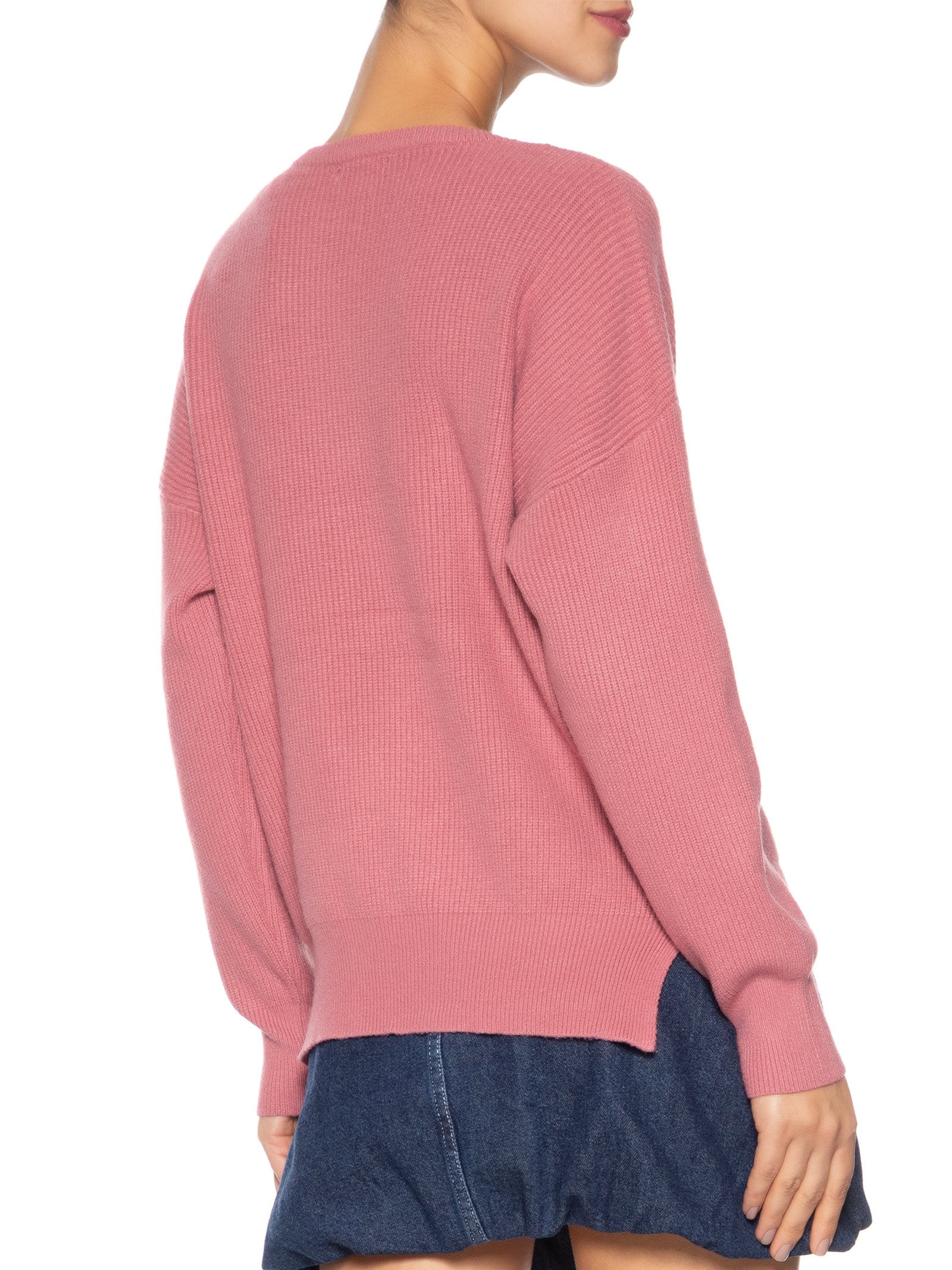 Blusa Feminina Manga Longa em Tricot Rosa Market 33