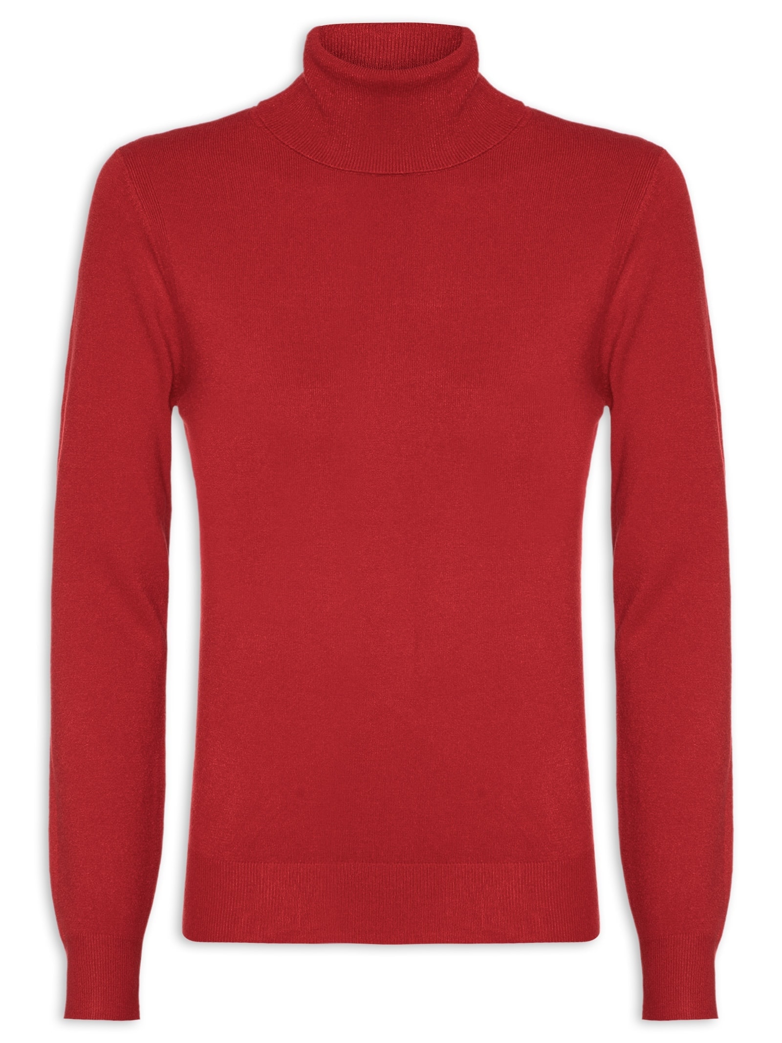 Blusa Feminina Manga Longa Em Tricot Vermelho Market 33