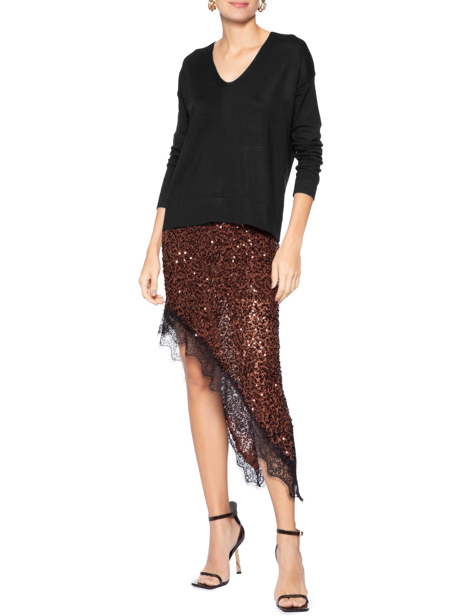 Blusa Feminina Manga Longa em Tricot – Preto Market 33