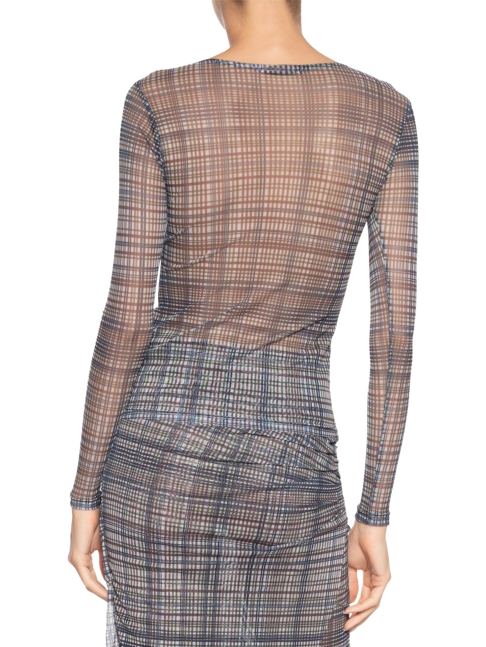 Blusa Feminina Manga Longa  em Tule Azul '2Essential