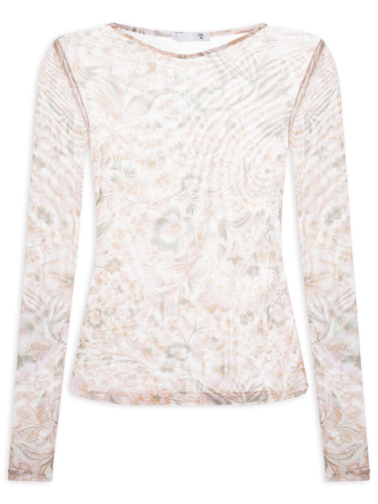 Blusa Feminina Manga Longa  em Tule Rosa '2Essential