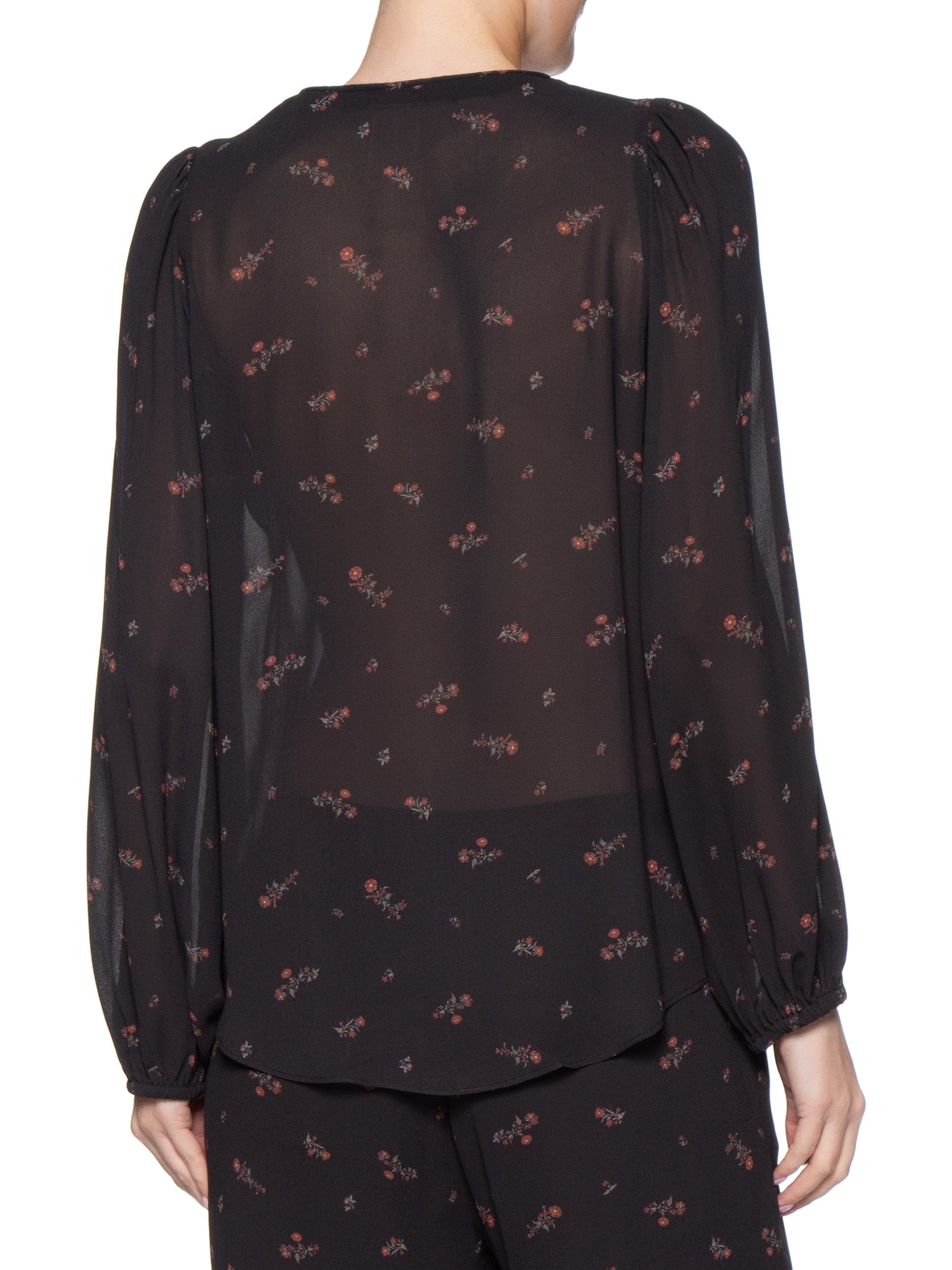 Blusa Feminina Manga Longa Estampa Lily Preto Maria Filó