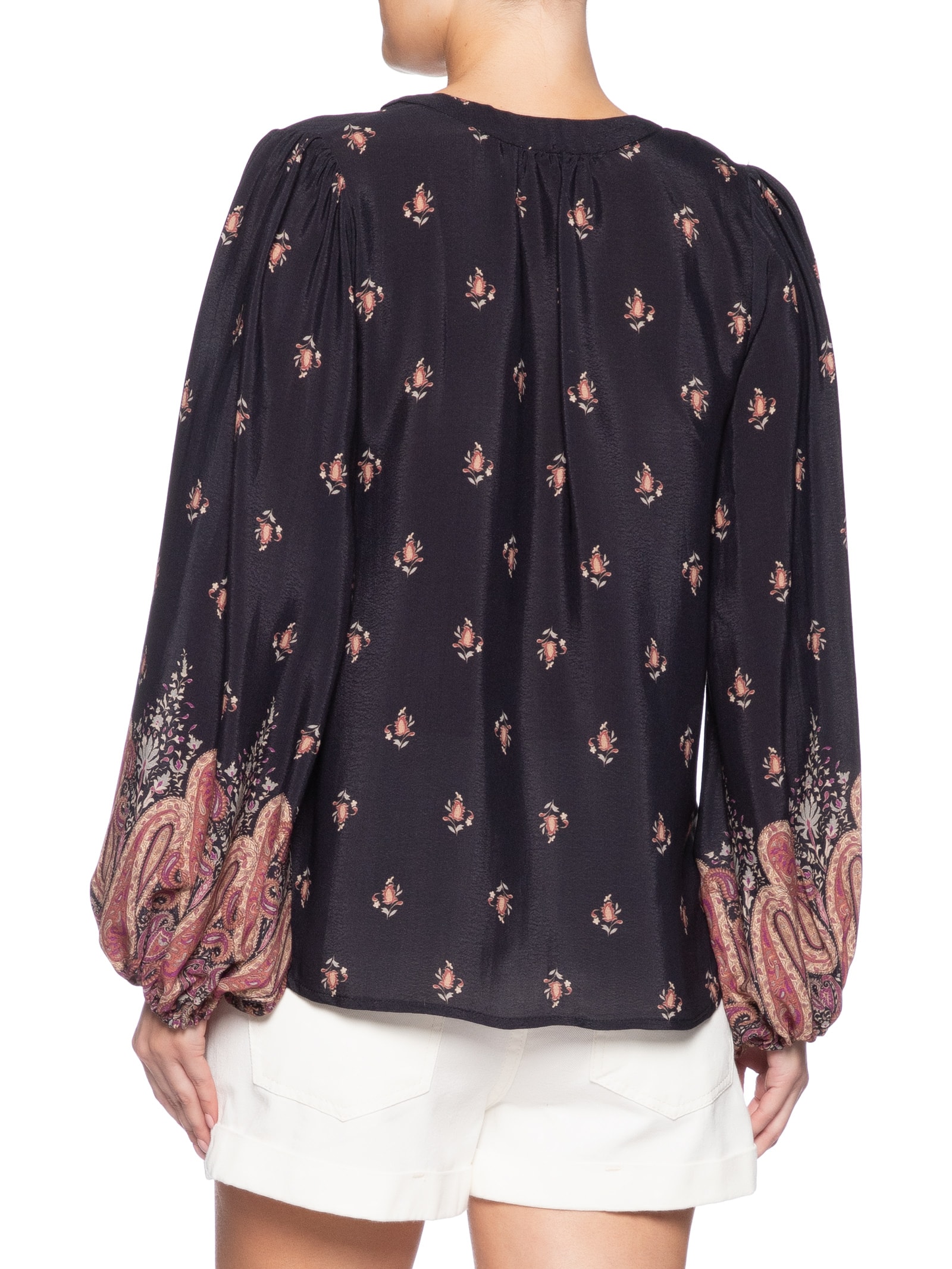 Blusa Feminina Manga Longa Estampa Mian Azul Maria Filó