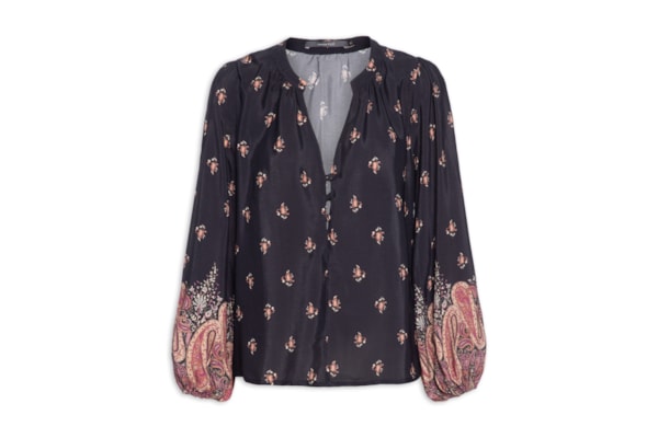 Blusa Feminina Manga Longa Estampa Mian - Azul