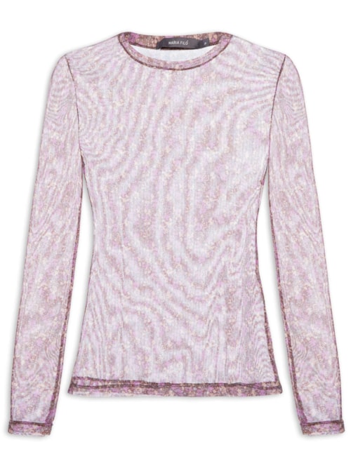 Blusa Feminina Manga Longa Estampa Violet – Roxo