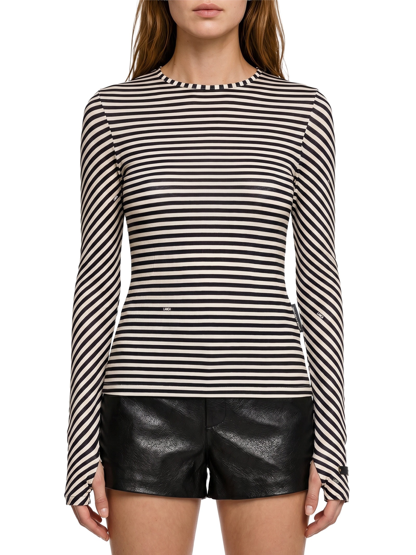 Blusa Feminina Manga Longa Estampada Azul Lança Perfume