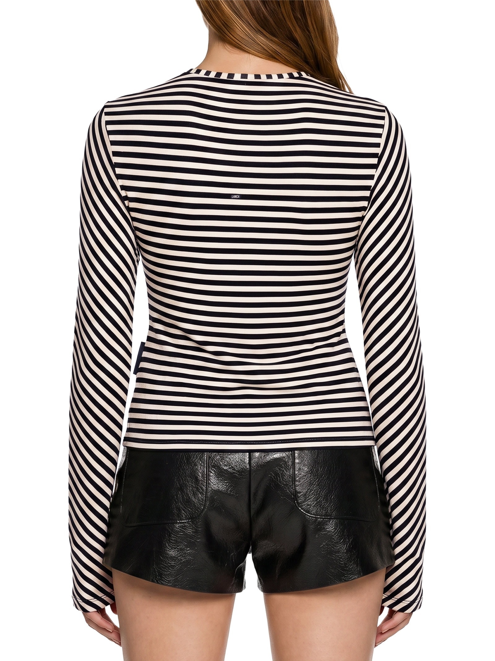 Blusa Feminina Manga Longa Estampada Azul Lança Perfume