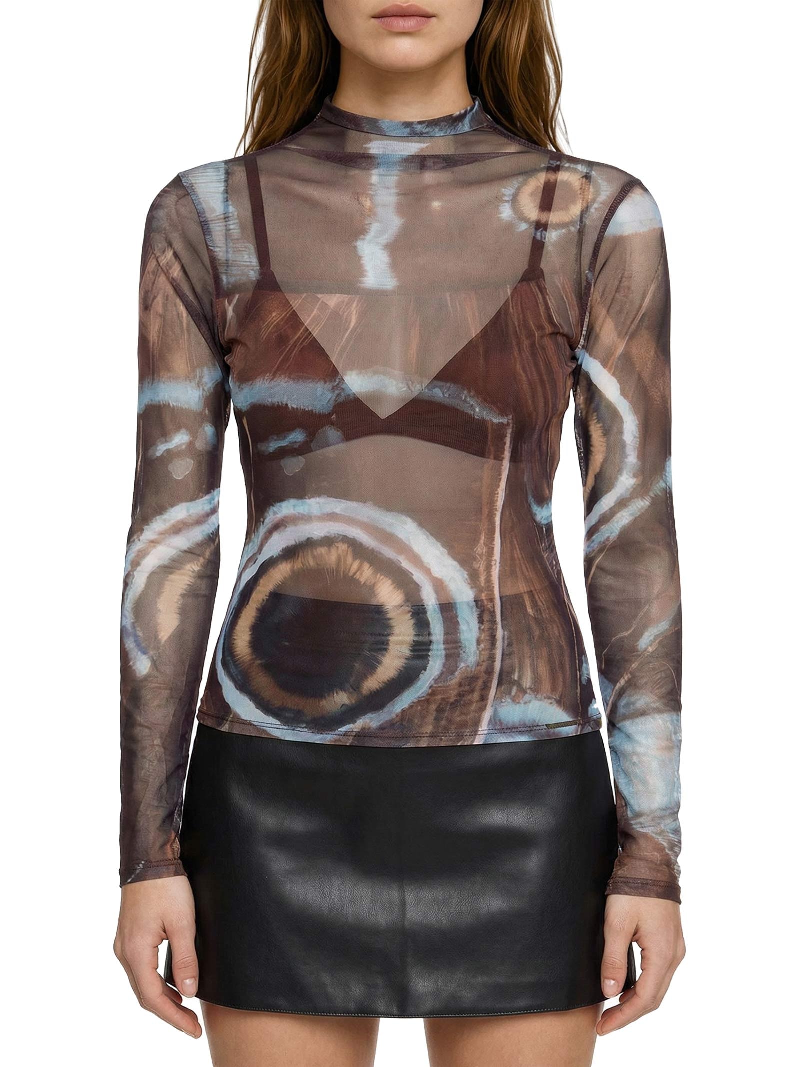 Blusa Feminina Manga Longa Estampada Marrom My Favorite