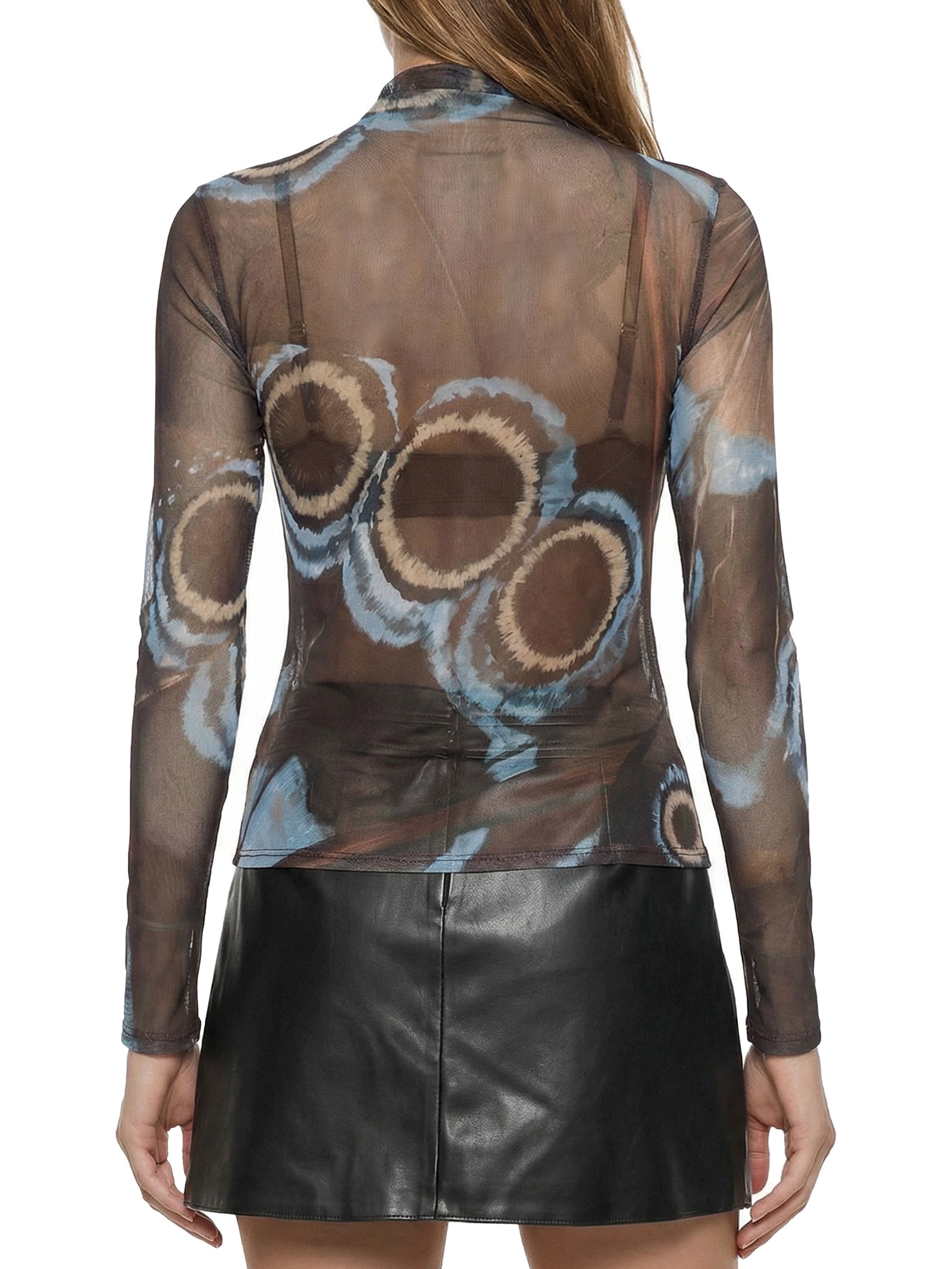 Blusa Feminina Manga Longa Estampada Marrom My Favorite