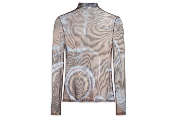 Blusa Feminina Manga Longa Estampada - Marrom