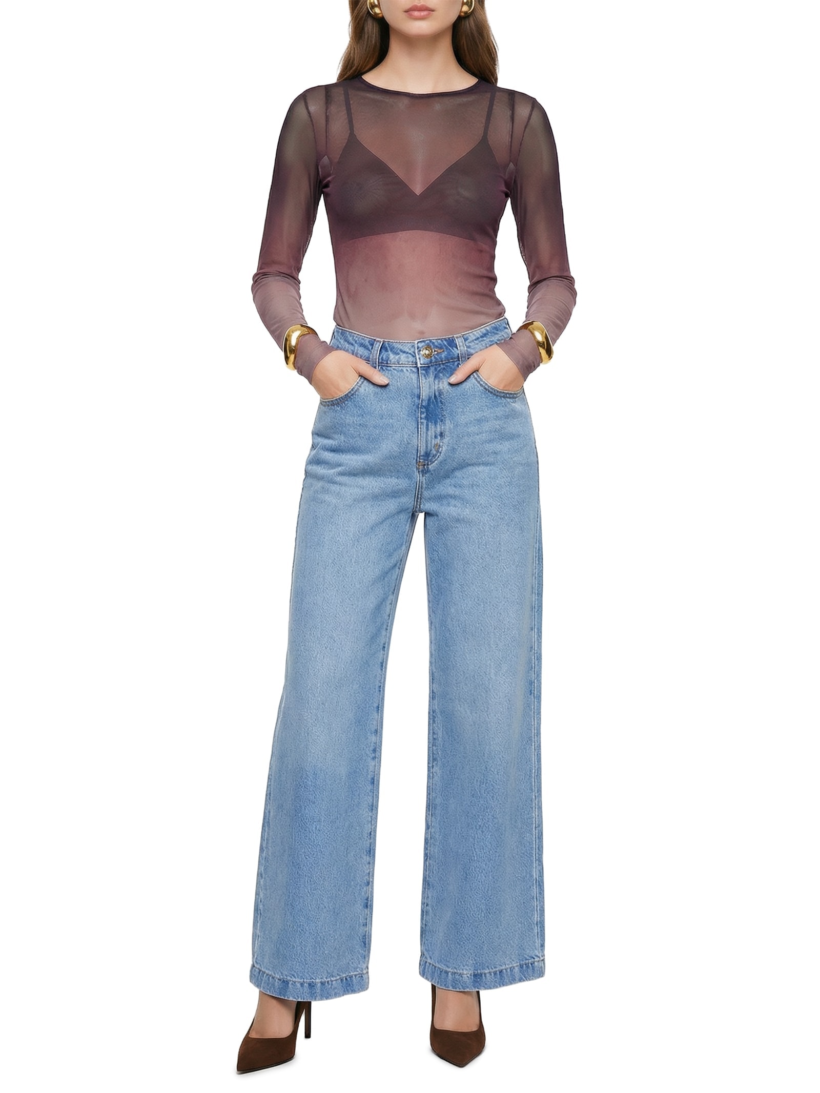 Blusa Feminina Manga Longa Estampada Rosa Lança Perfume