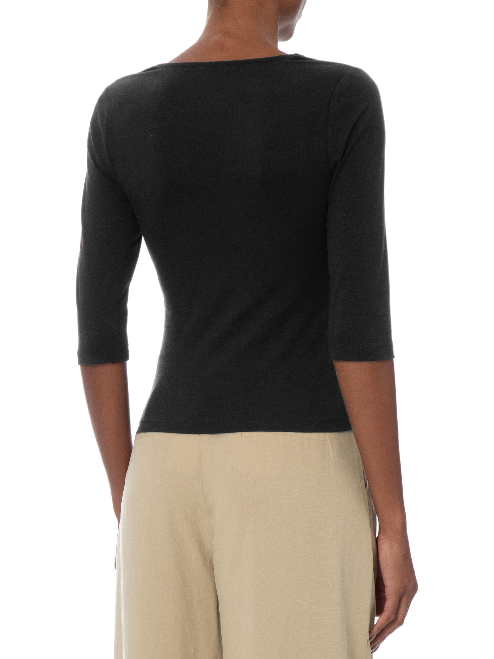 Blusa Feminina Manga Longa Eva Lace 3/4 Top Preto Cotton On