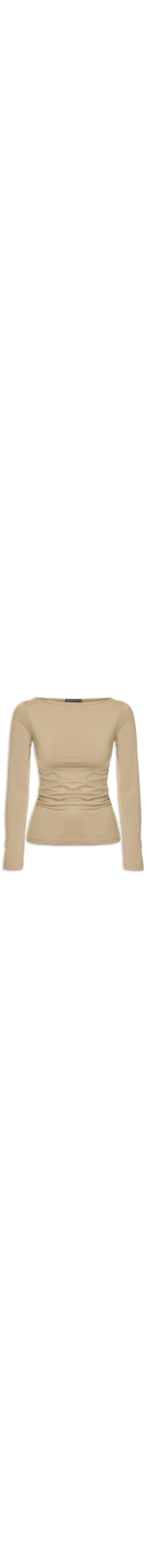 Blusa Feminina Manga Longa Franzida - Marrom