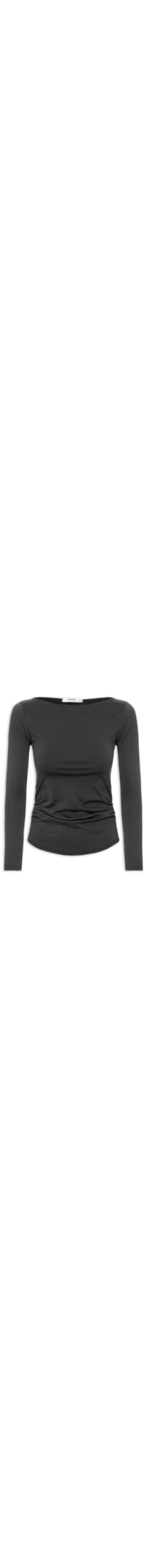 Blusa Feminina Manga Longa Franzida - Preto