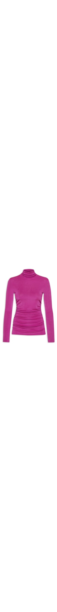 Blusa Feminina Manga Longa Franzidos Laterais - Rosa