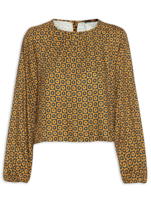Blusa Feminina Manga Longa Geo Disco – Amarelo