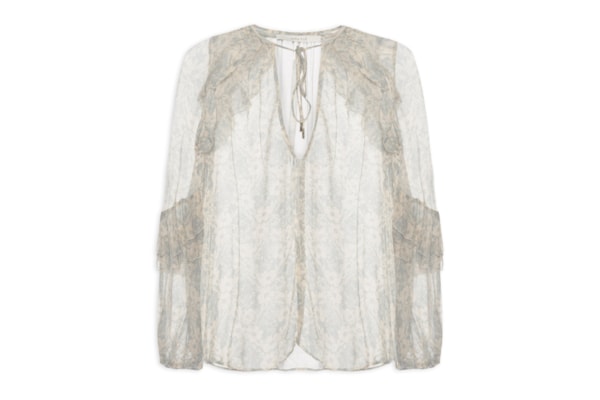 Blusa Feminina Manga Longa Ggt Estampa Melissa - Azul