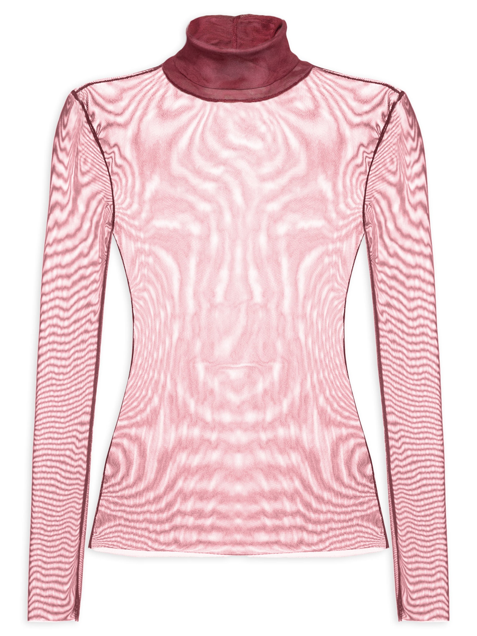 Blusa Feminina Manga Longa Gola Alta Tule Preto  Animale Jeans