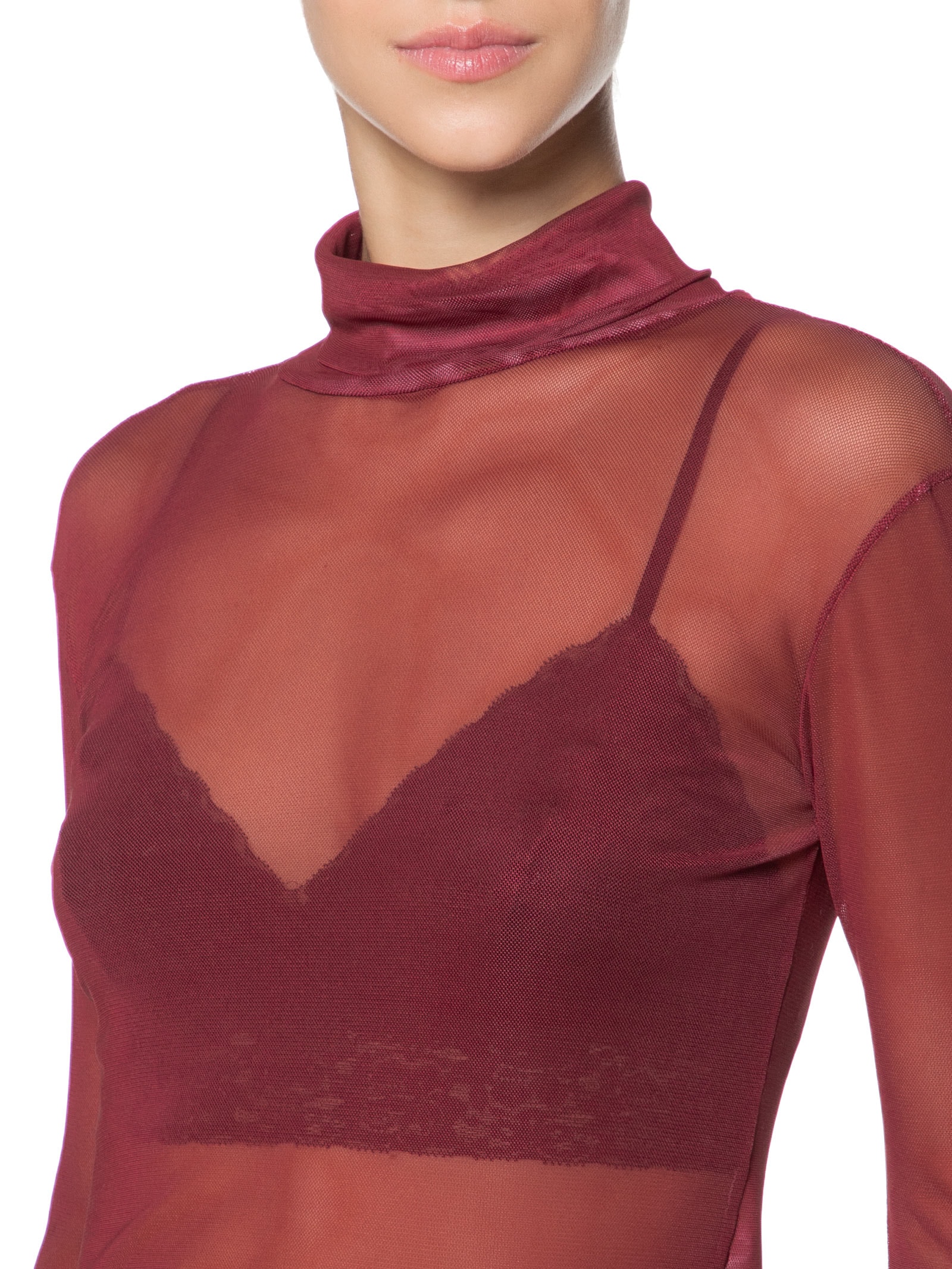 Blusa Feminina Manga Longa Gola Alta Tule Preto  Animale Jeans