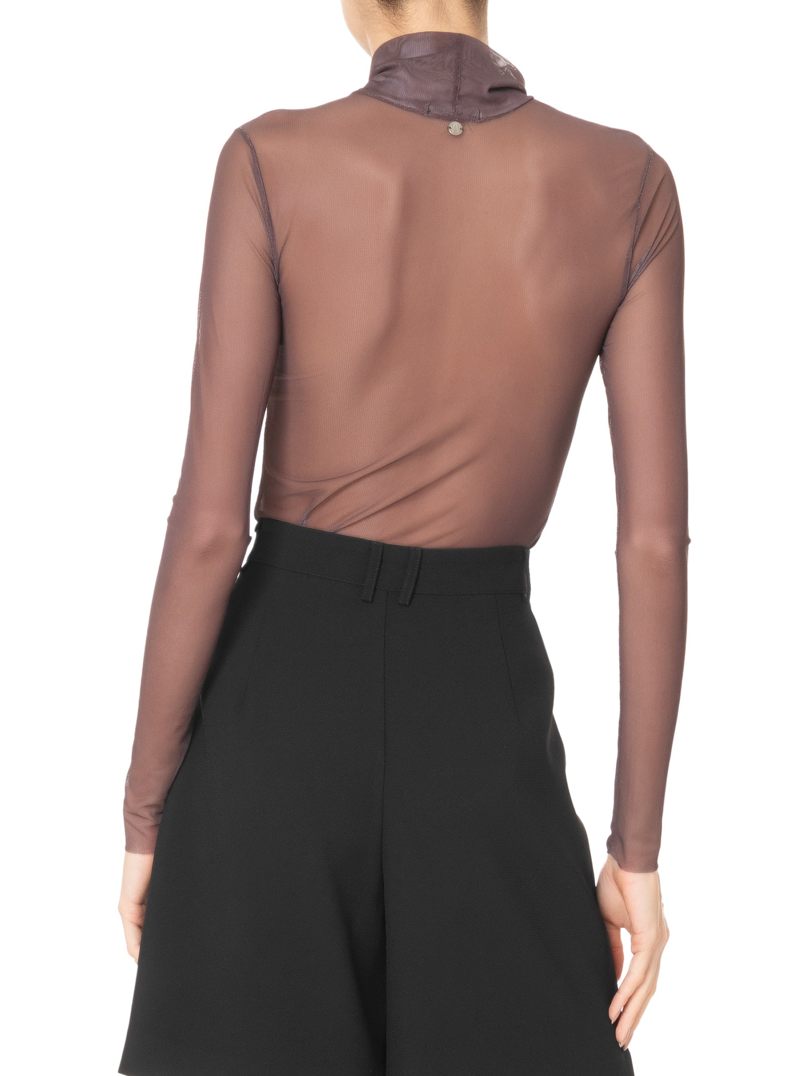 Blusa Feminina Manga Longa Gola Alta Tule Vinho Animale Jeans