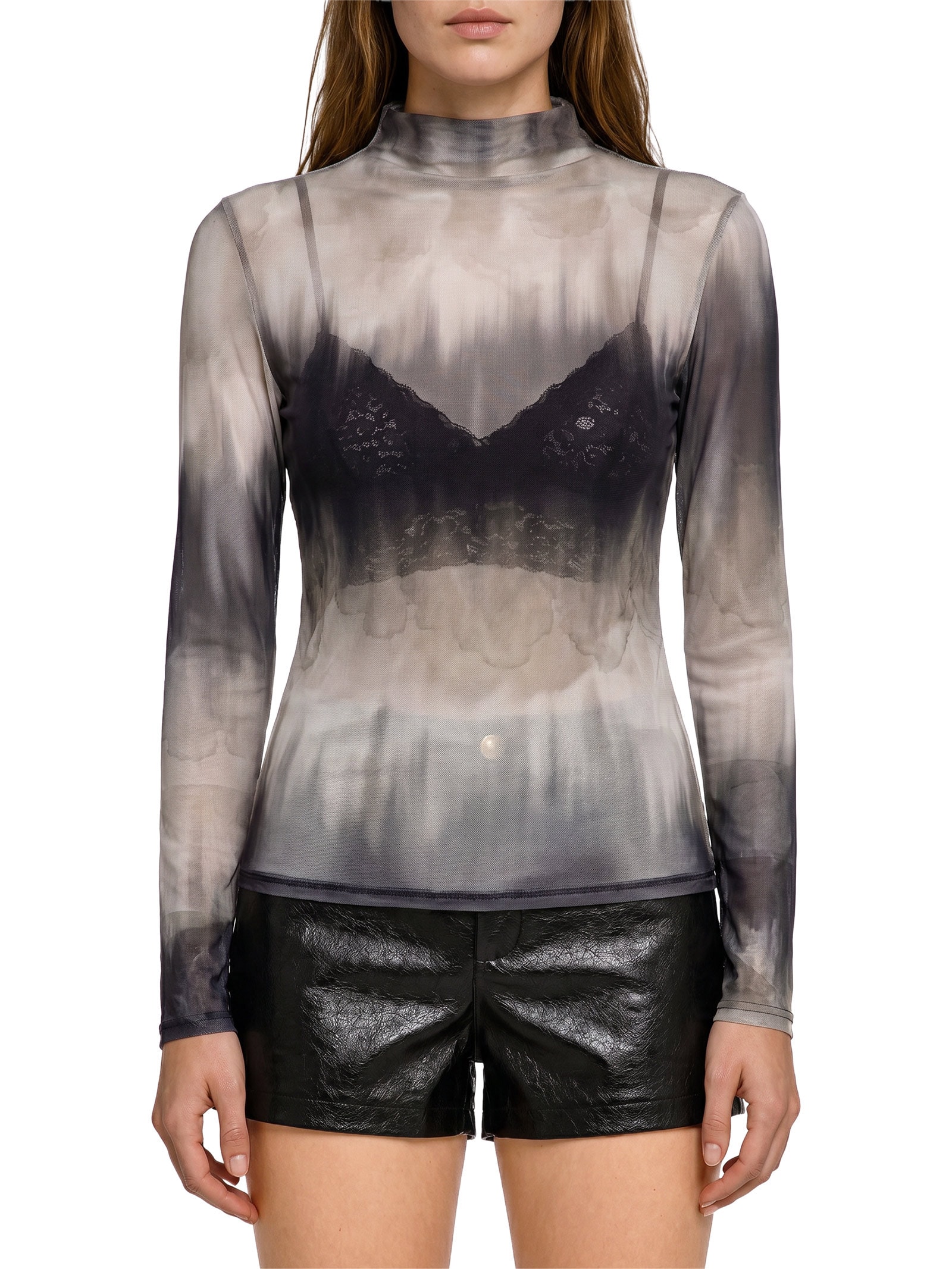 Blusa Feminina Manga Longa Gola Alta Verde Lança Perfume