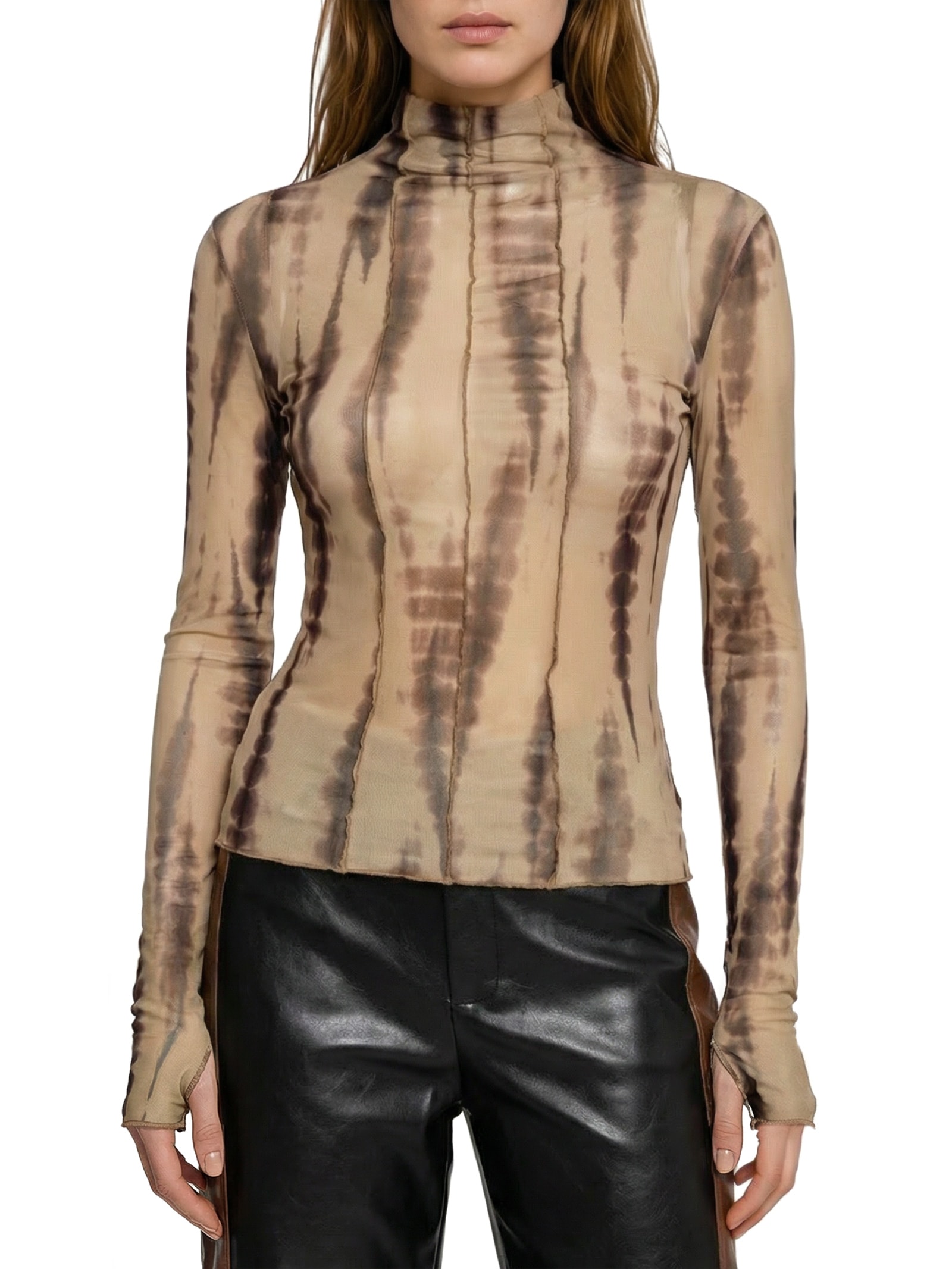 Blusa Feminina Manga Longa Gola Rolê Marrom My Favorite