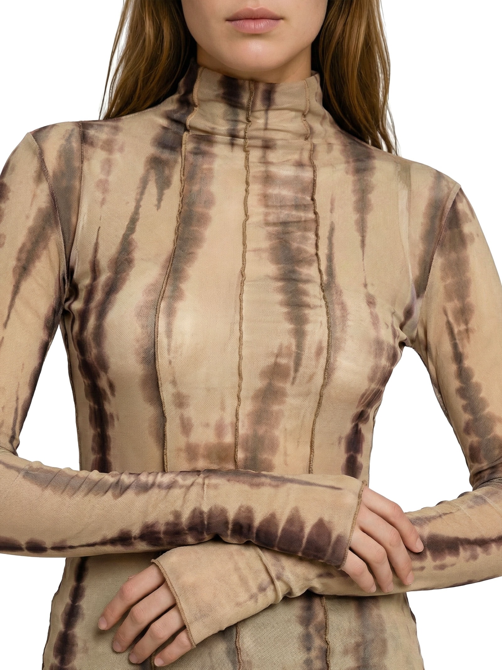 Blusa Feminina Manga Longa Gola Rolê Marrom My Favorite