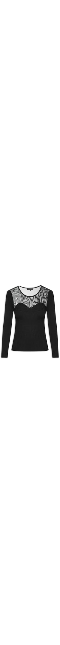 Blusa Feminina Manga Longa Lala - Preto
