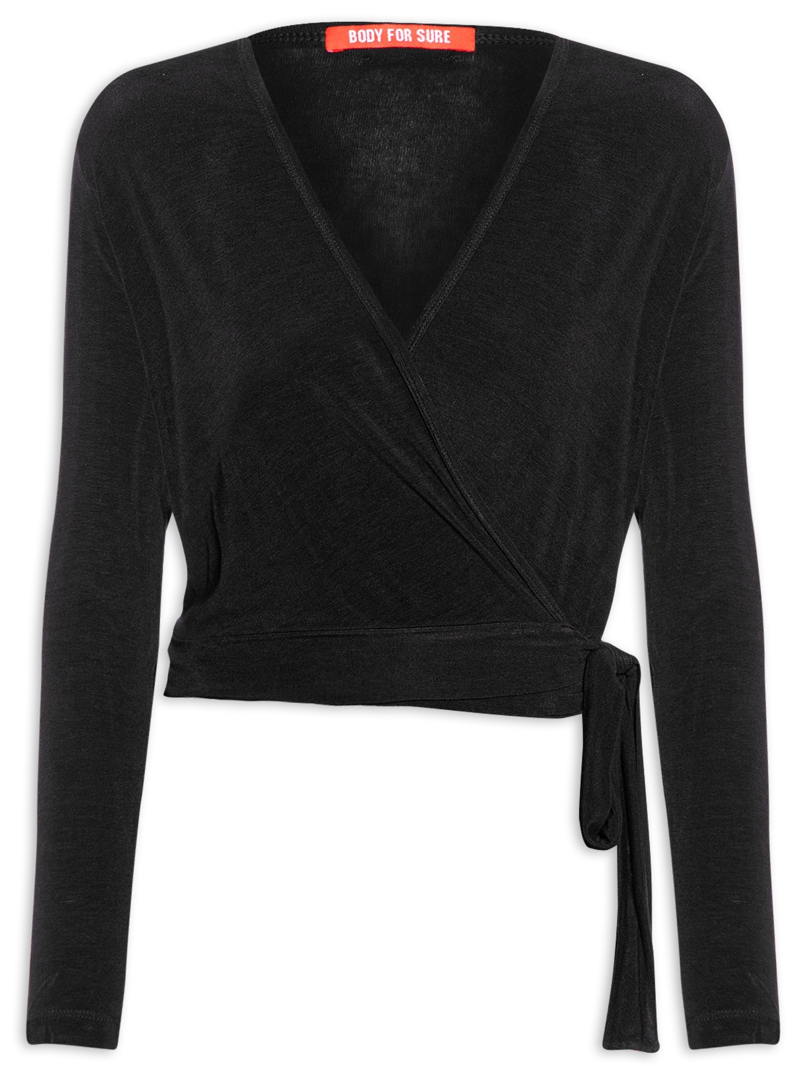 Blusa Feminina Manga Longa Lisa Preto Body For Sure