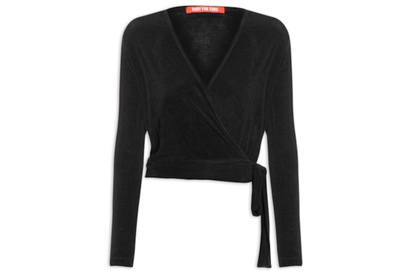 Blusa Feminina Manga Longa Lisa - Preto