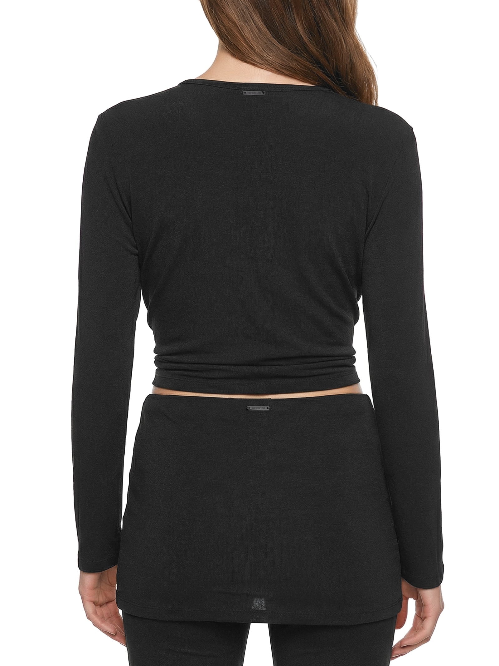 Blusa Feminina Manga Longa Lisa Preto Body For Sure