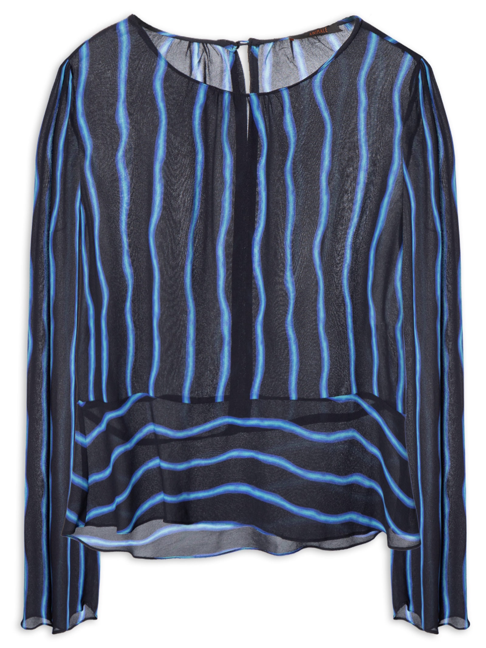 Blusa Feminina Manga Longa Listra Feixe Preto Animale