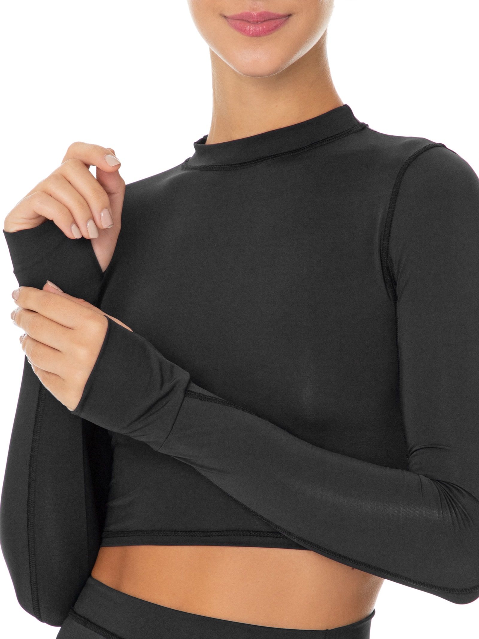 Blusa Feminina Manga Longa Malha Basic Preto  Body For Sure