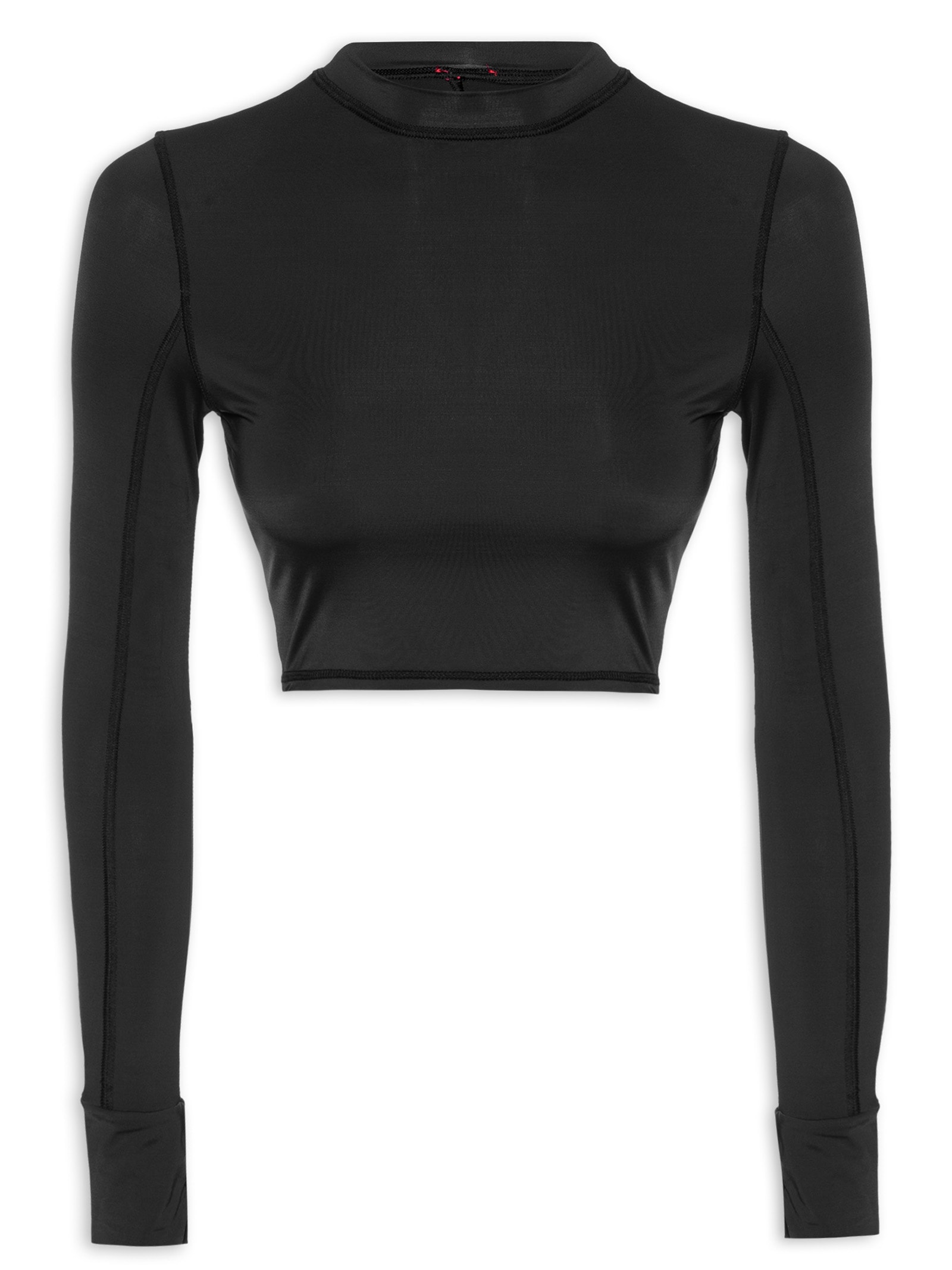 Blusa Feminina Manga Longa Malha Basic Preto  Body For Sure