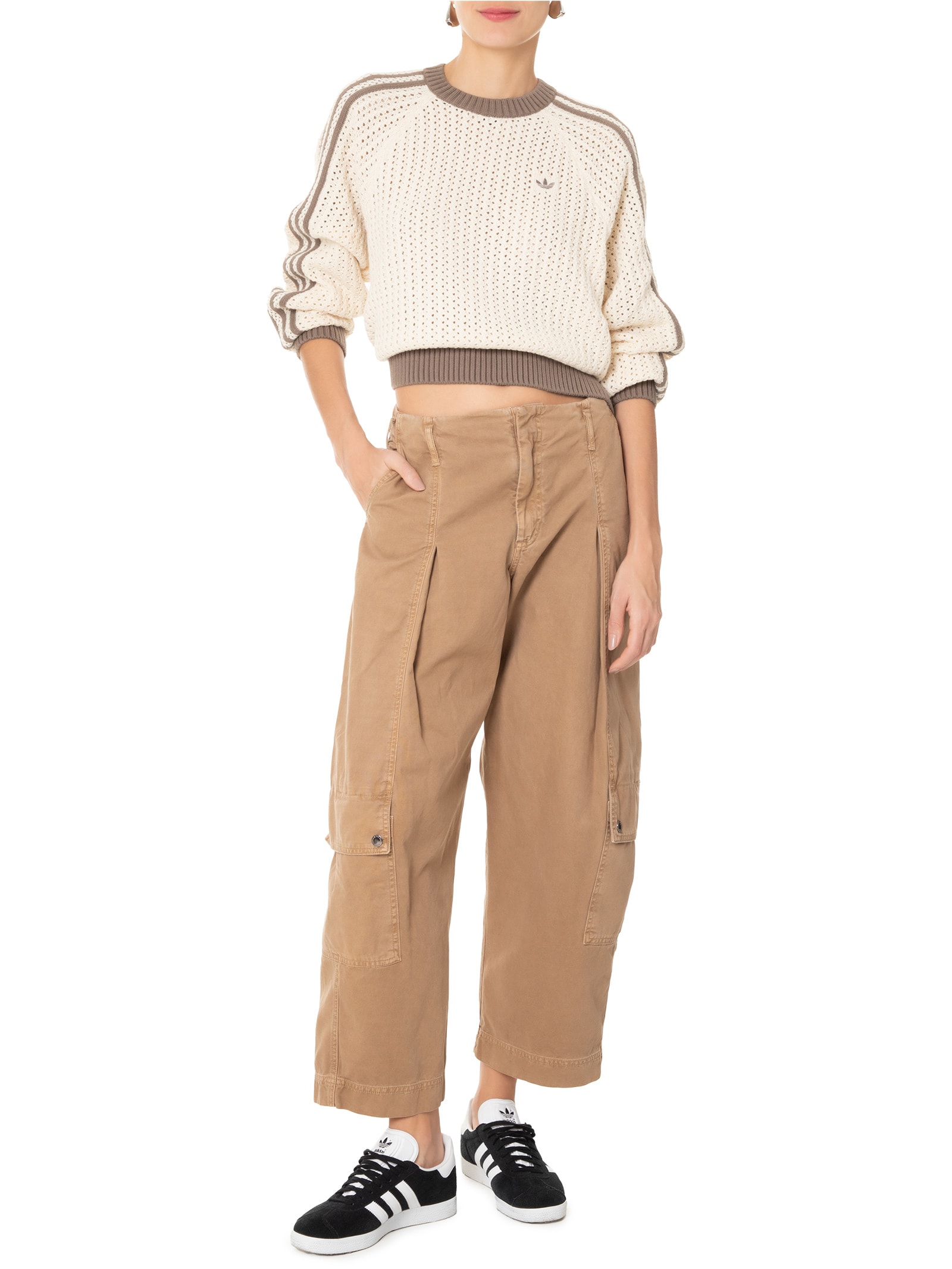 Blusa Feminina Manga Longa Malha Basic Preto  Adidas Originals