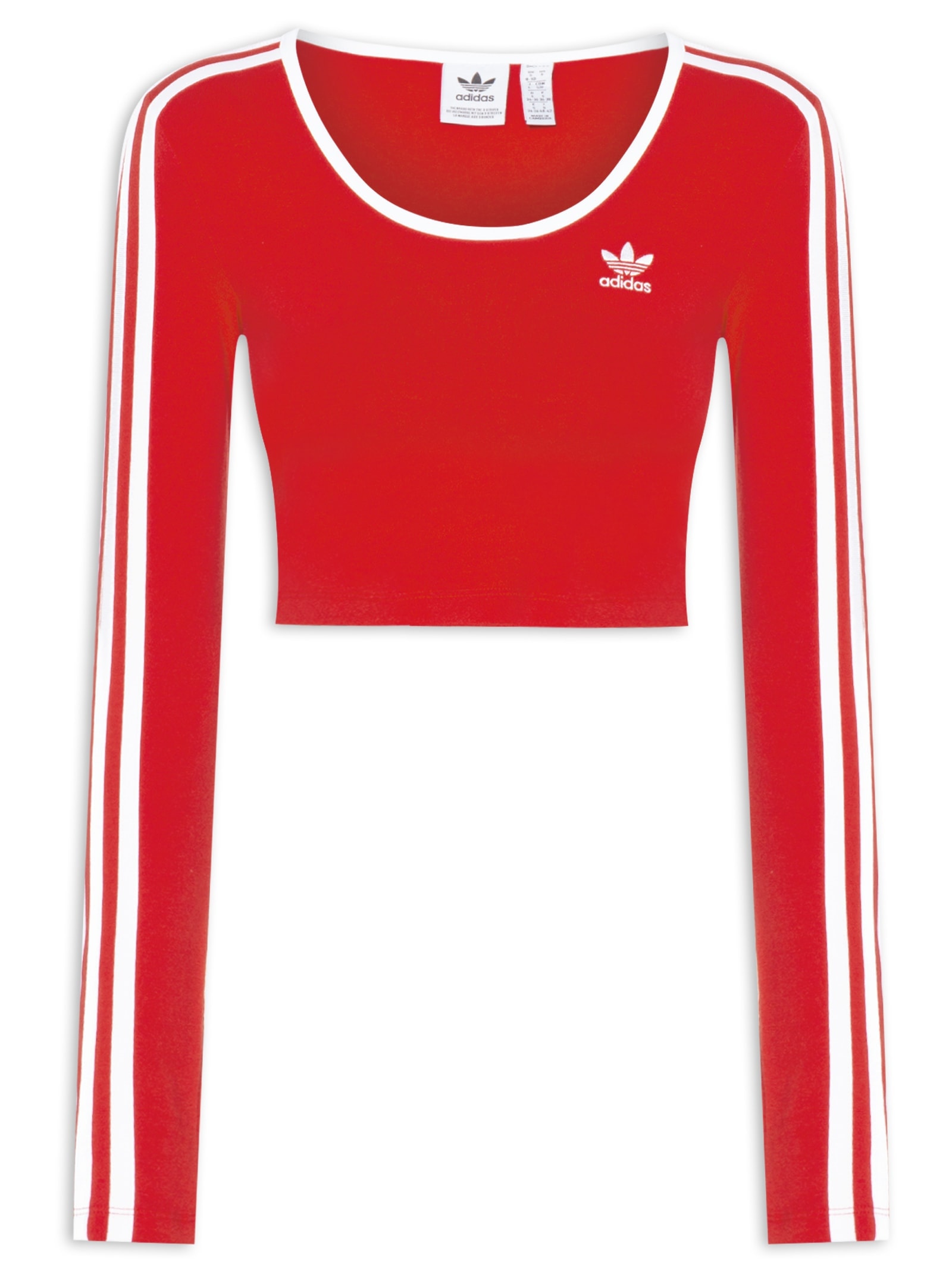 Blusa Feminina Manga Longa Malha Basic Vermelho Adidas Originals
